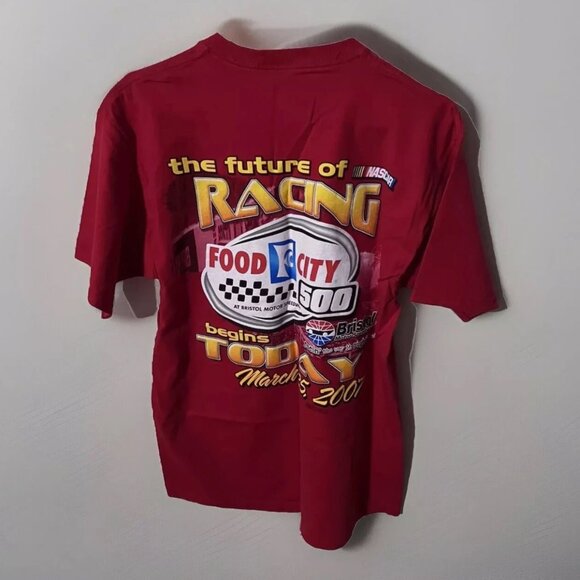 VTG NASCAR Bristol Motor Speedway AOP Y2K 90s Graphic T Shirt Double Sided Large - Picture 2 of 5